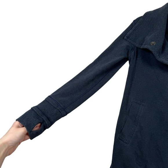 Lululemon Women's Size‎ 4 Heathered Blue Gratitude Wrap Sweatshirt Jacket - Picture 2 of 7